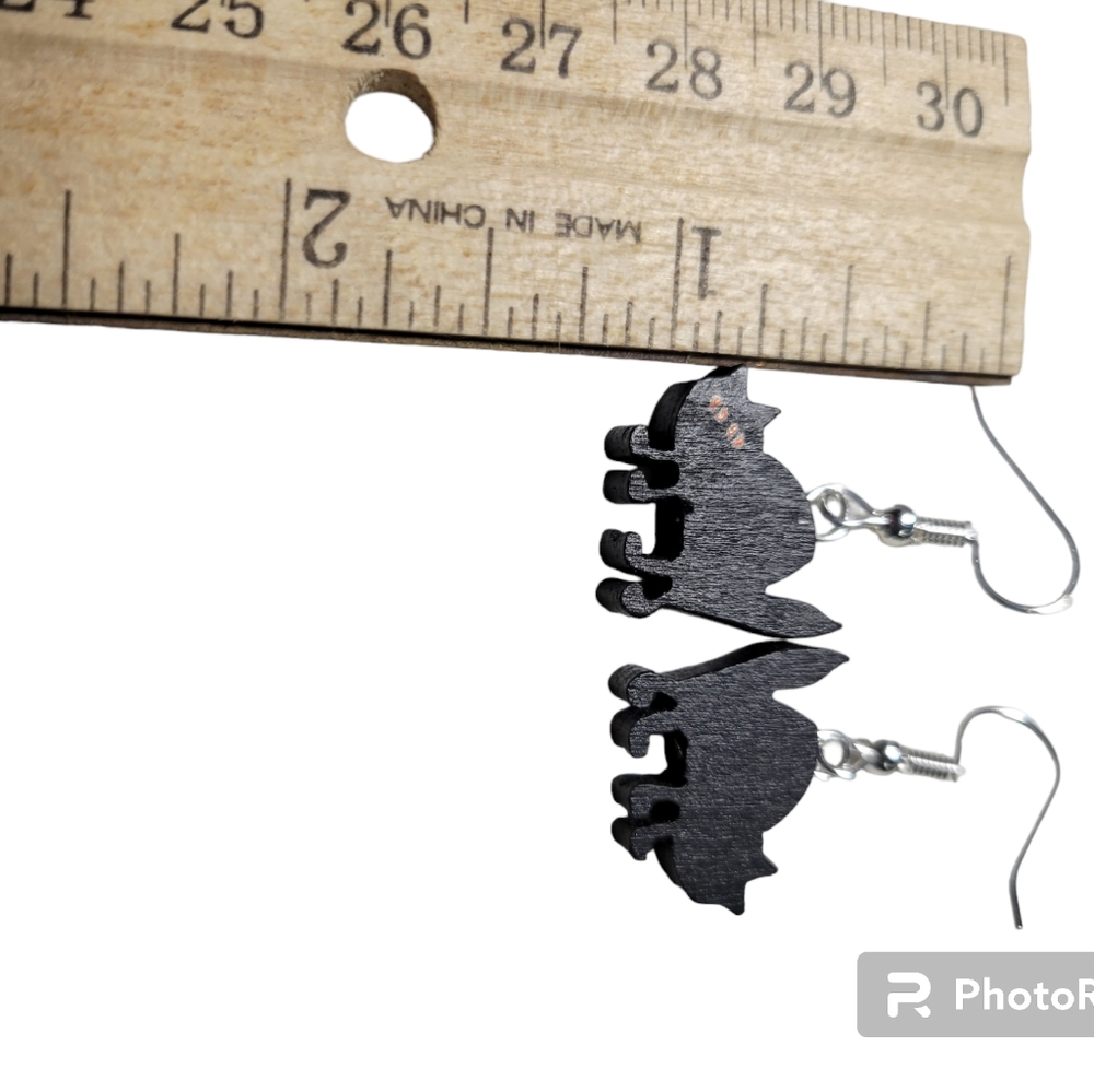Black cat Earrings - Picture 2 of 2